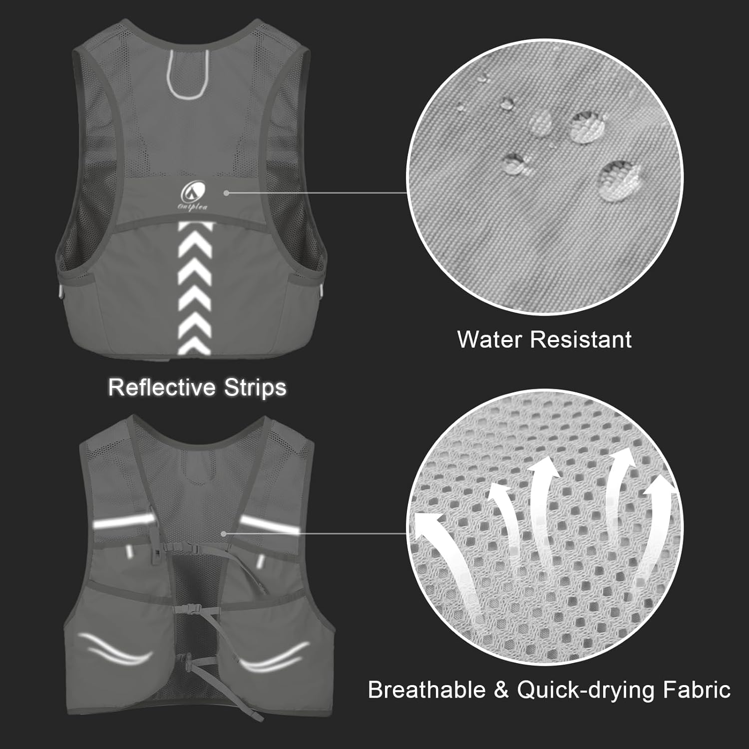 Gilet Idratazione Running con 2 Borracce 500ml - immagine 5