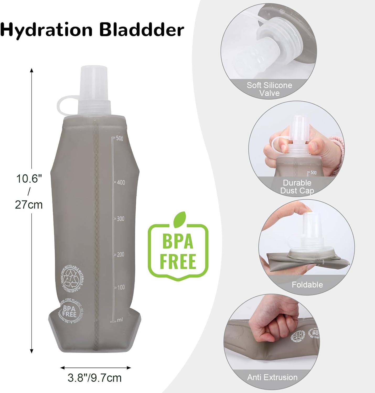 Gilet Idratazione Running con 2 Borracce 500ml - immagine 6