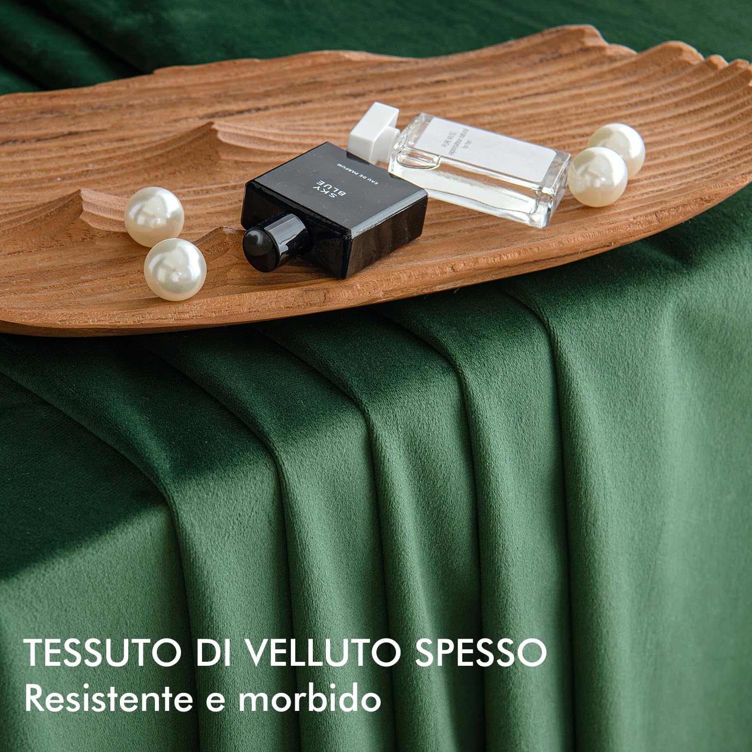 Miulee Tende Velluto Verde Scuro 140x300cm, 2 Pezzi - immagine 3