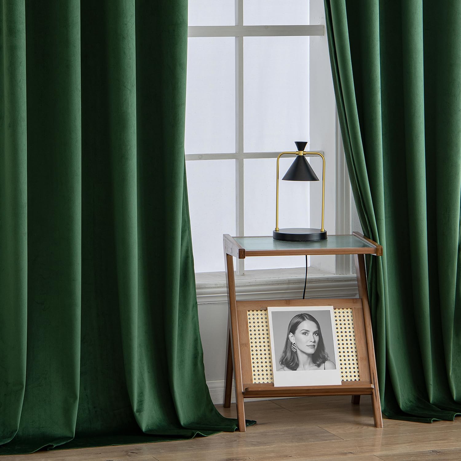 Miulee Tende Velluto Verde Scuro 140x300cm, 2 Pezzi - immagine 5