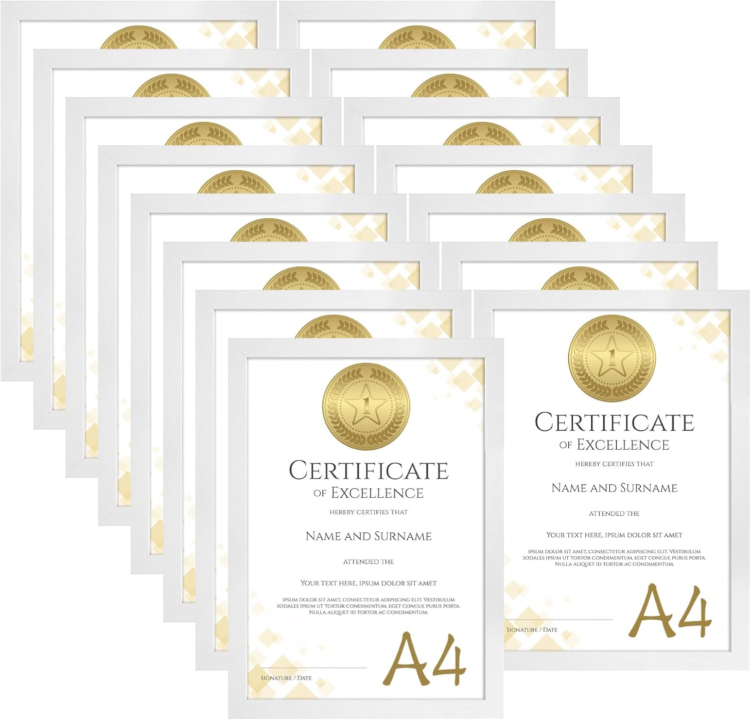 Horlimer Cornice A4 MDF - 15 Pezzi, Bianco - immagine 1