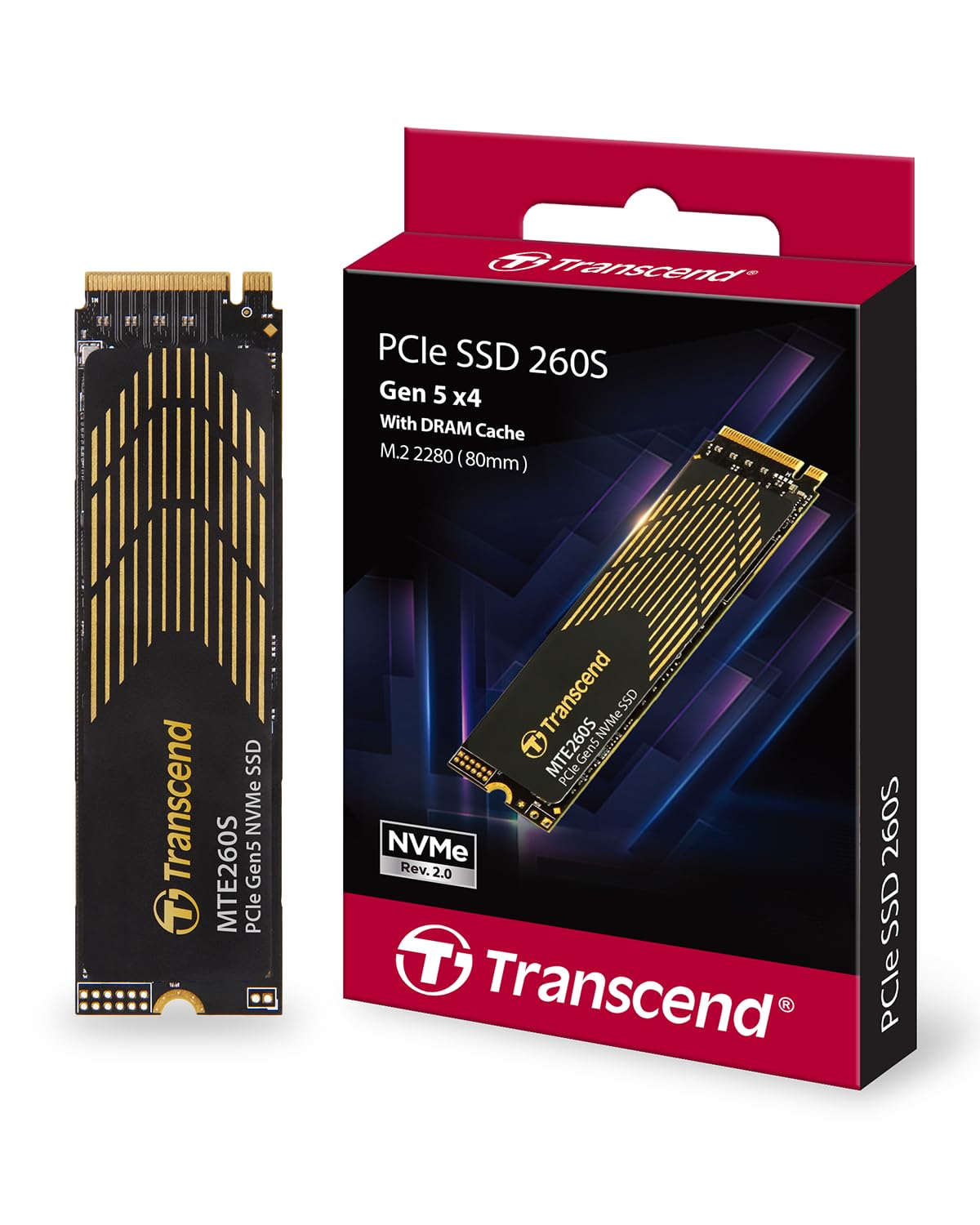 Transcend NVMe PCIe Gen5 x4 MTE260SM.2 SSD Solid State Drive TS1TMTE260S