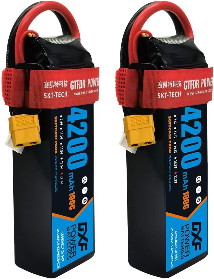 Dxf 6S RC Lipo Batteria 4200 mAh 22.2V 100C (2 pezzi) - immagine 1