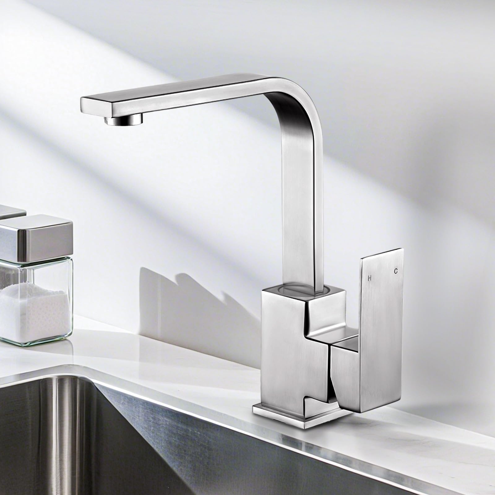 Iviga Rubinetto Cucina Girevole 360° in Acciaio Inox