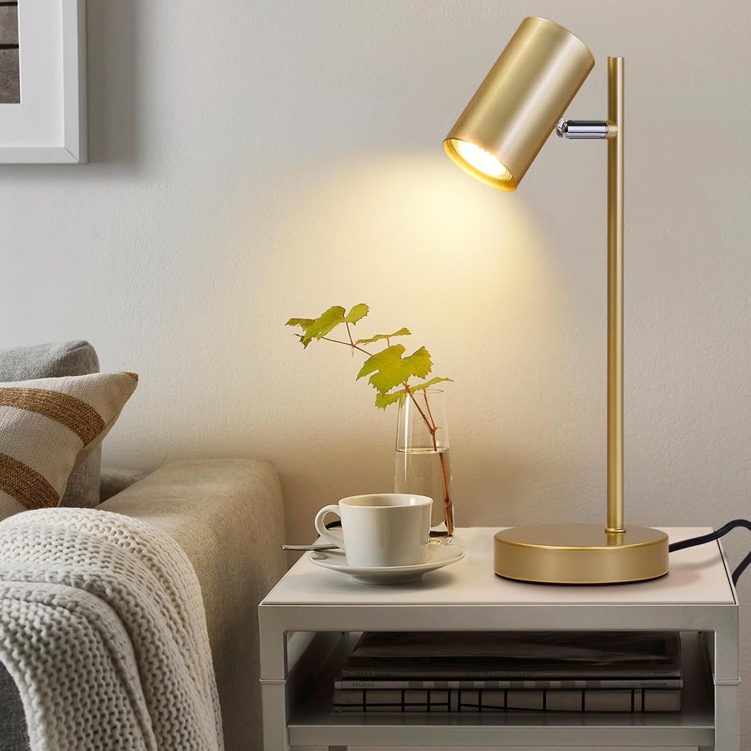 Lampada da Tavolo Girevole GU10 in Metallo, Oro - immagine 3