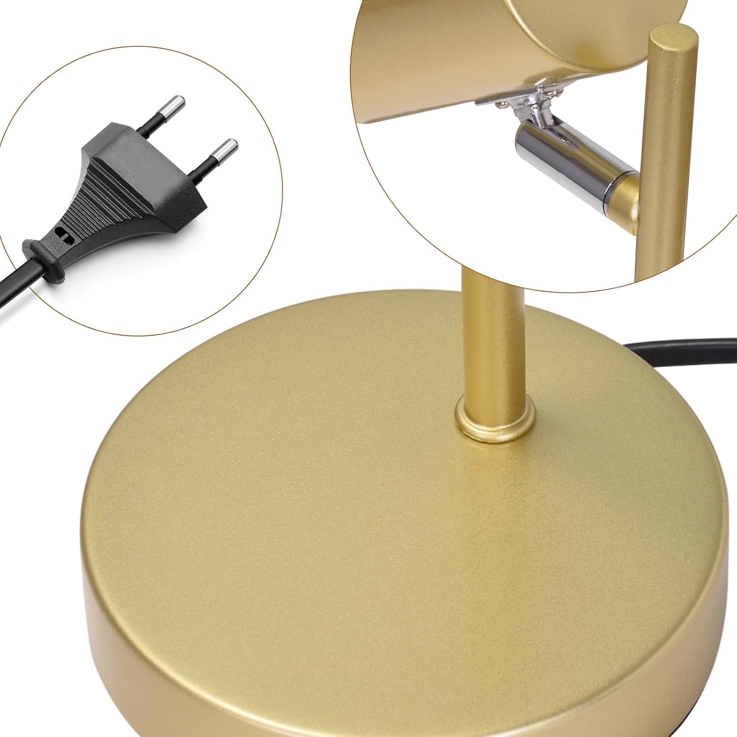 Lampada da Tavolo Girevole GU10 in Metallo, Oro - immagine 7