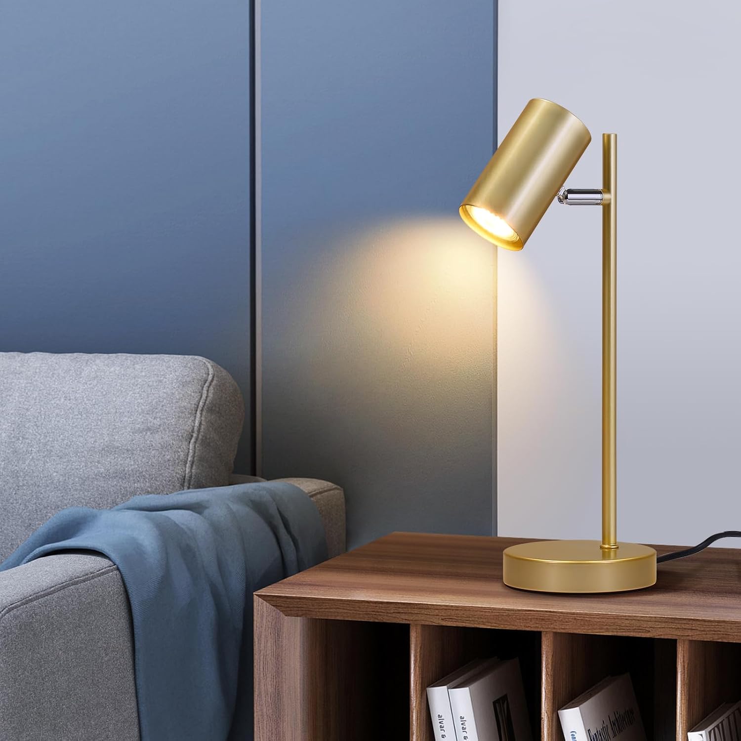 Lampada da Tavolo Girevole GU10 in Metallo, Oro - immagine 8