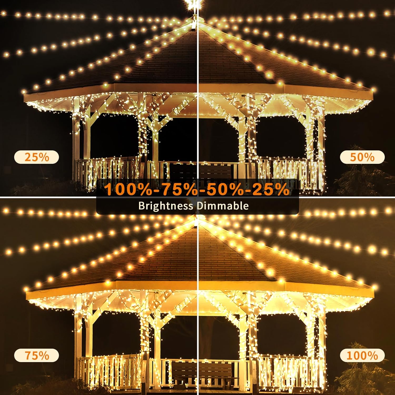Yagopal Luci Natale Esterno 100M 800LED Impermeabile - immagine 6