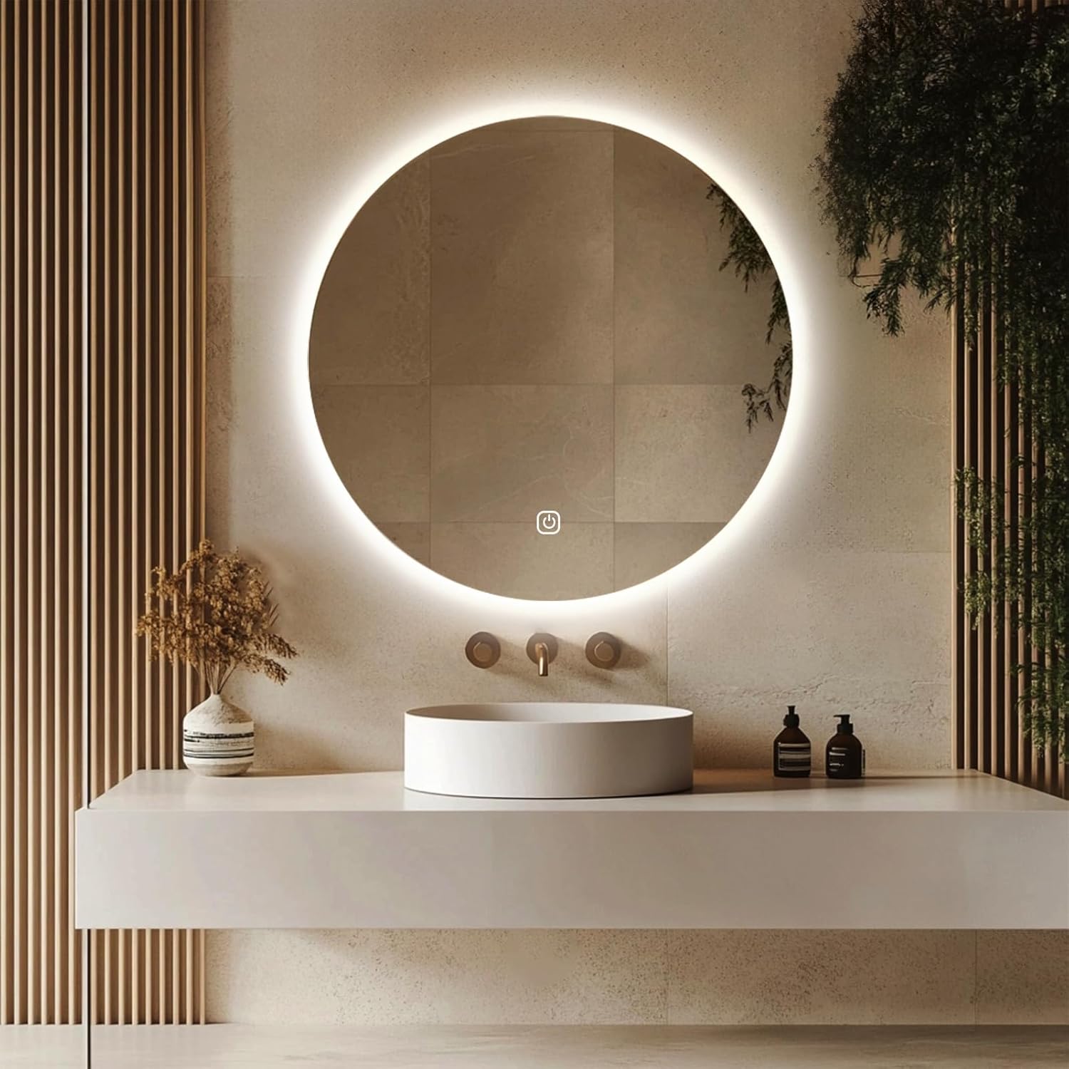 Mygiivovo Specchio da Parete Rotondo Bagno 60cm LED - immagine 2