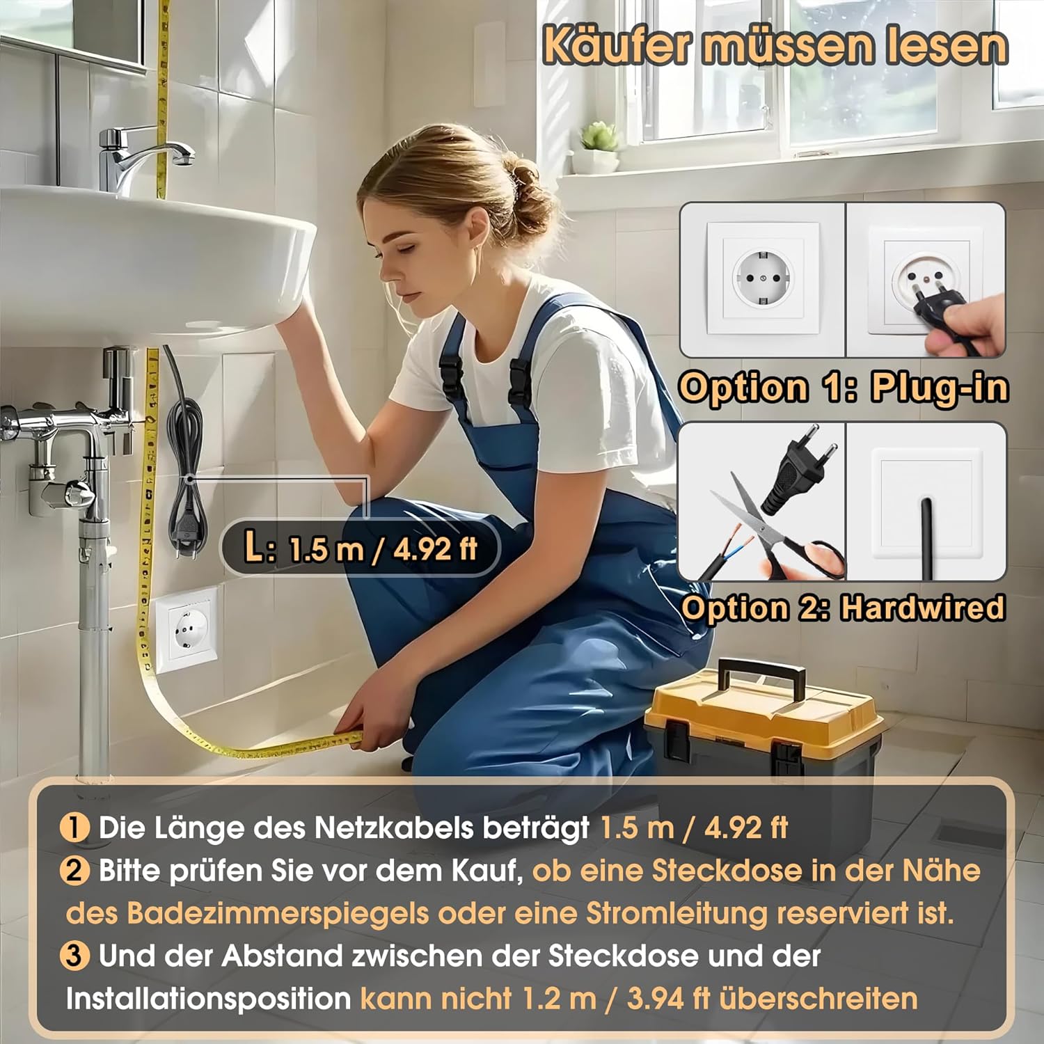 Mygiivovo Specchio da Parete Rotondo Bagno 60cm LED - immagine 4