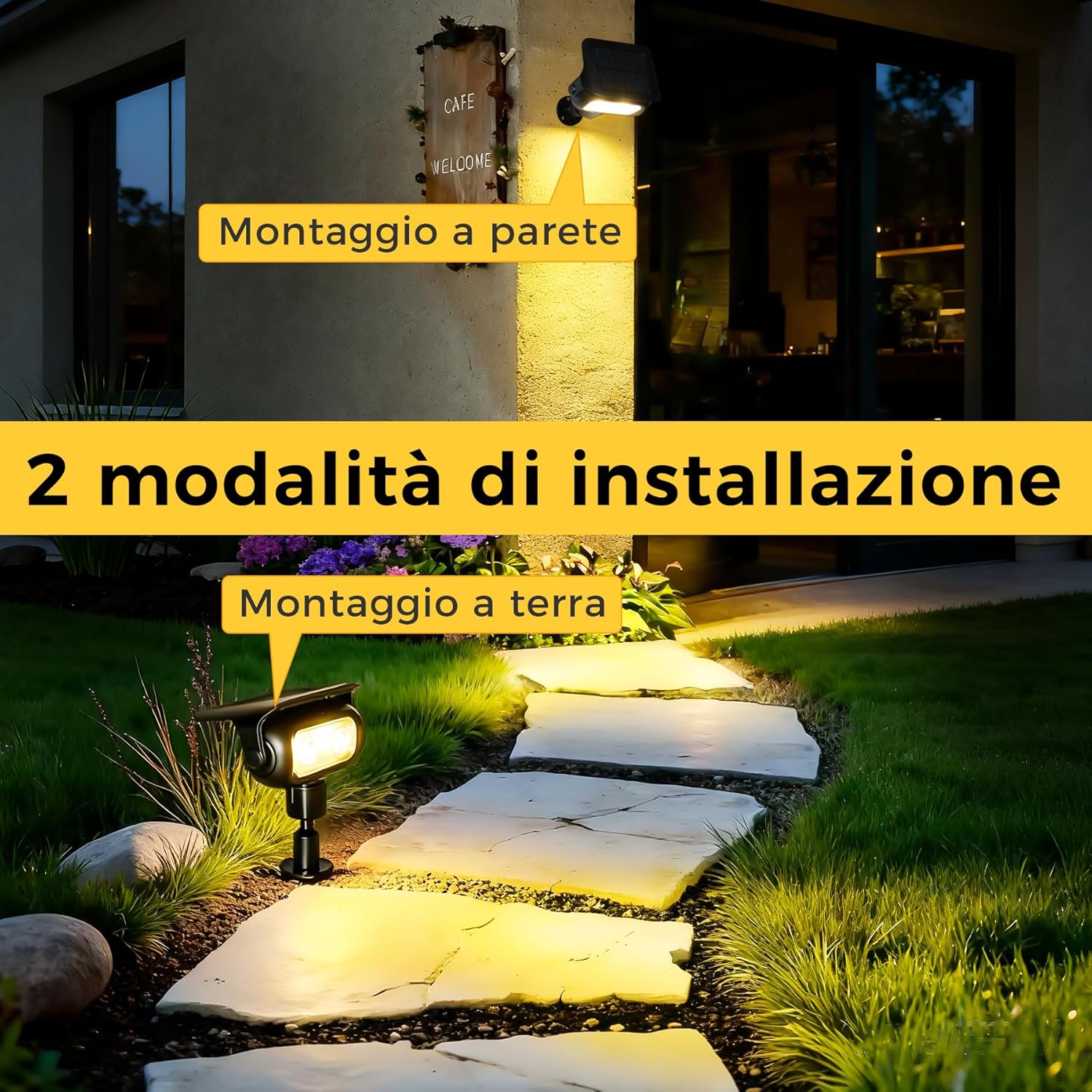 Faretti Solari LED da Giardino 200lm, 4 Pezzi - immagine 5