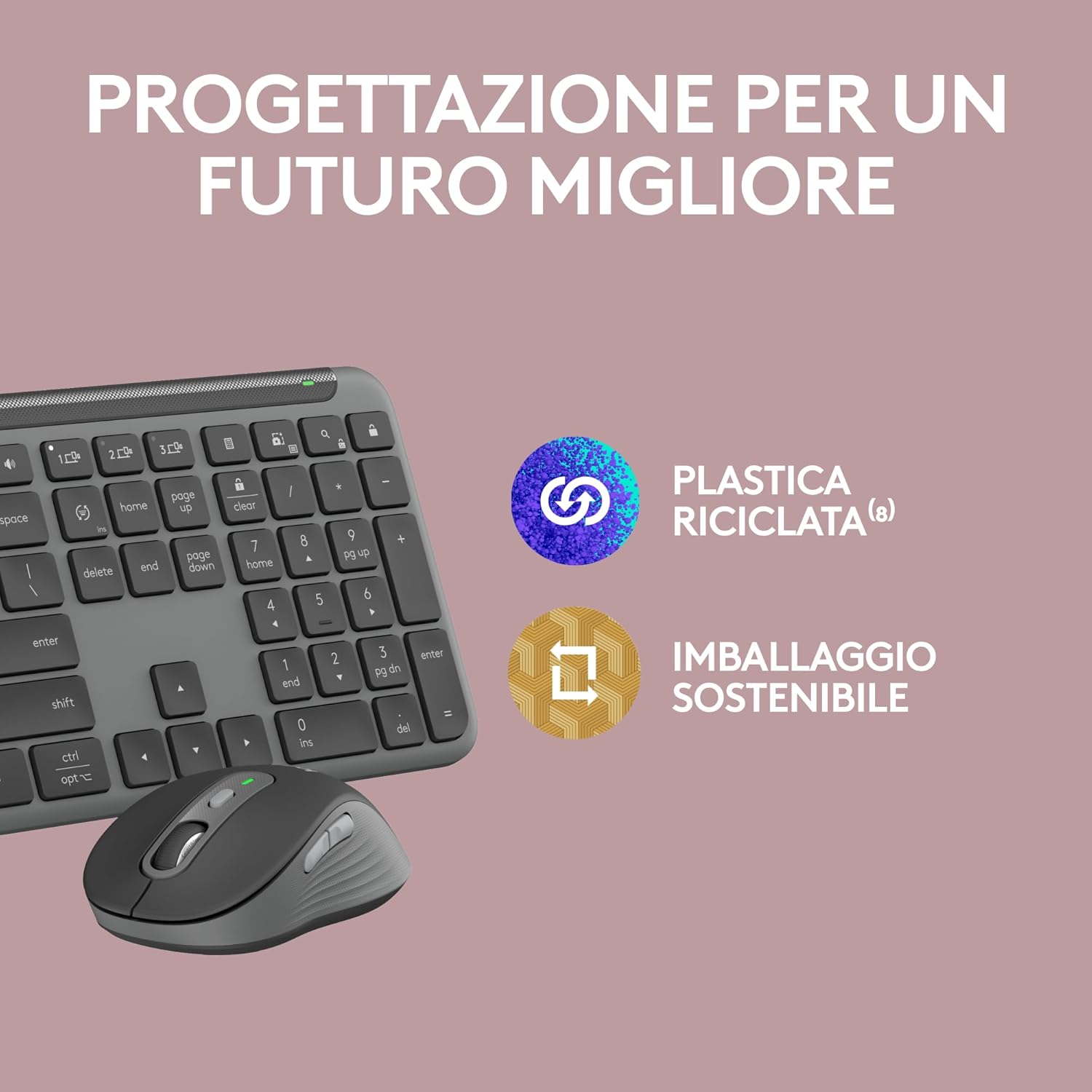 Logitech MK950 Signature Slim Kit Tastiera e Mouse Wireless - immagine 11