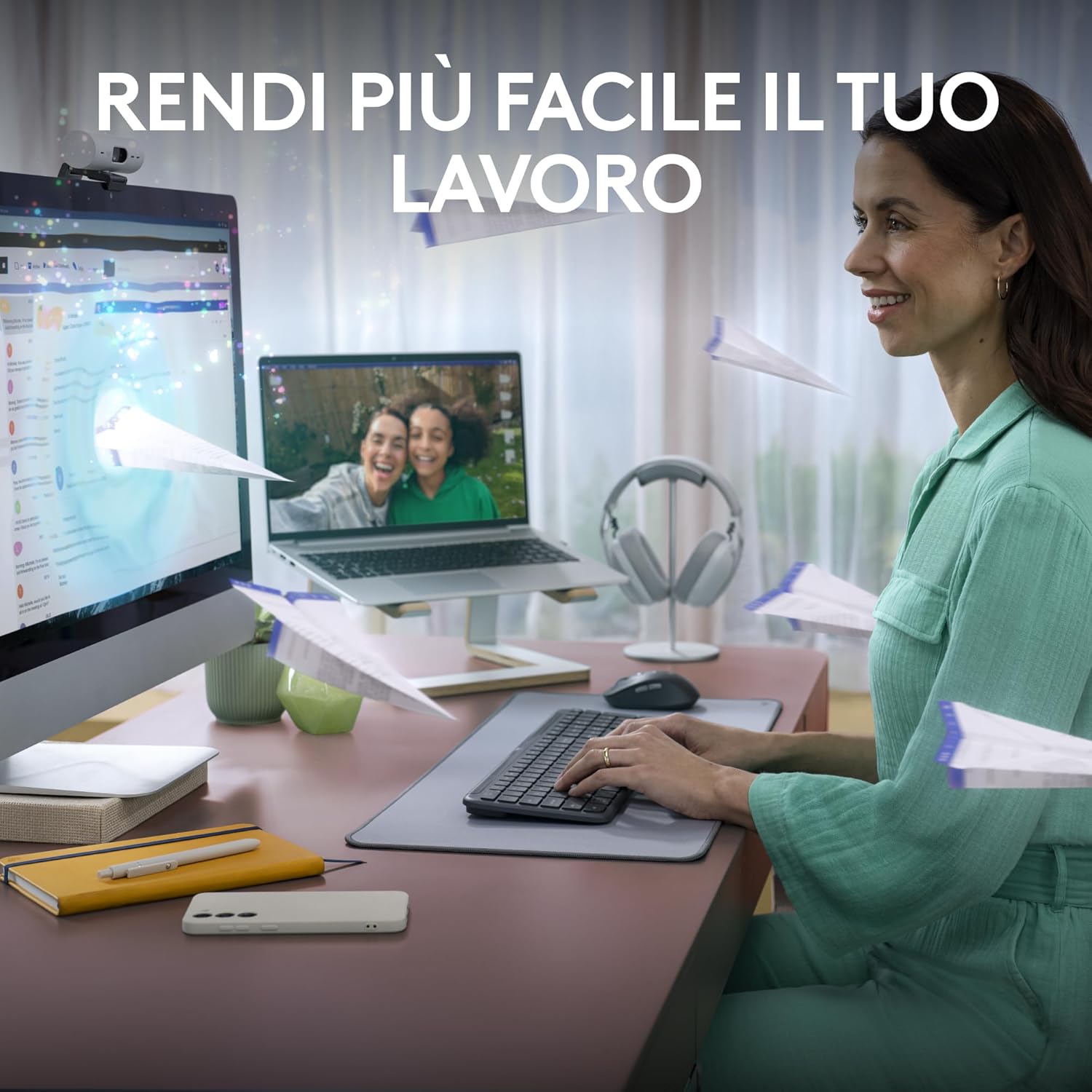 Logitech MK950 Signature Slim Kit Tastiera e Mouse Wireless - immagine 2