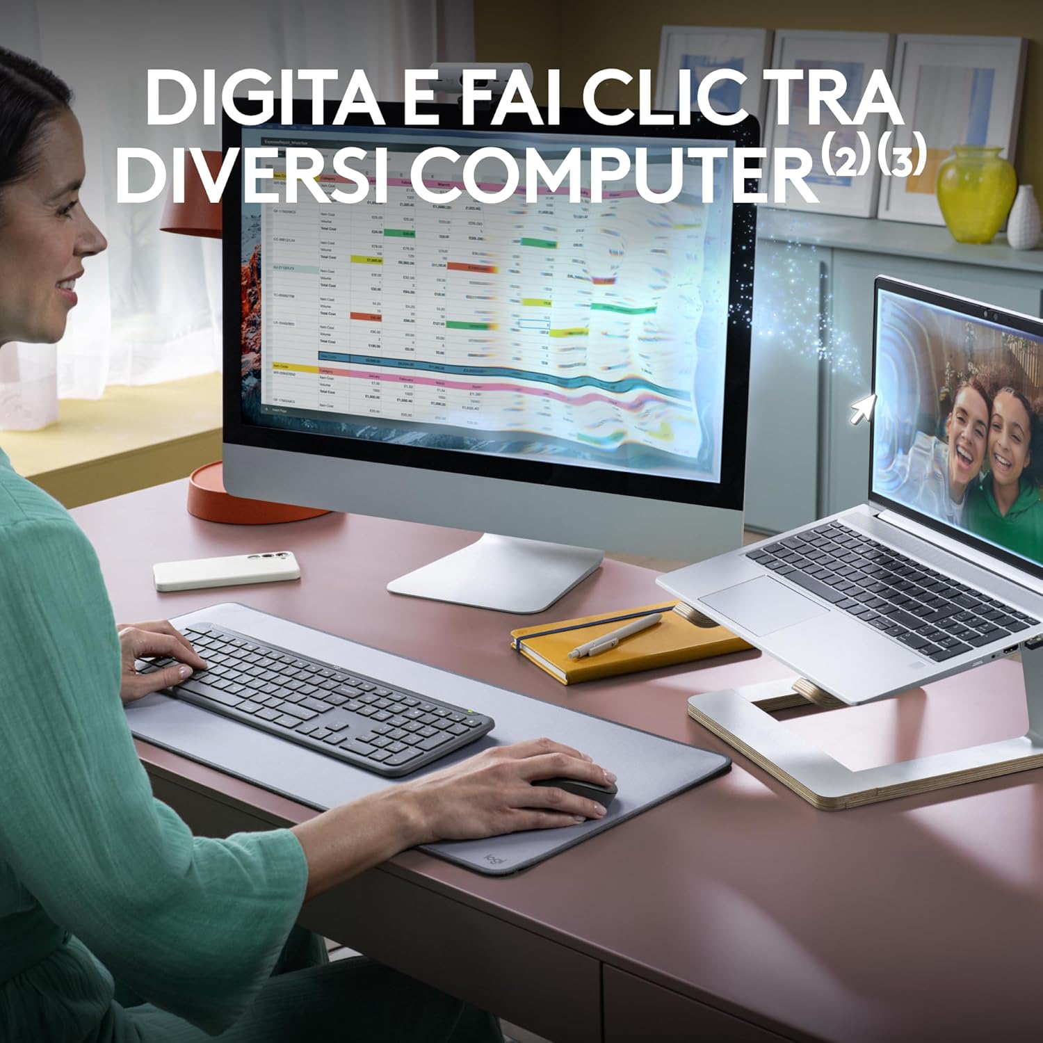 Logitech MK950 Signature Slim Kit Tastiera e Mouse Wireless - immagine 3