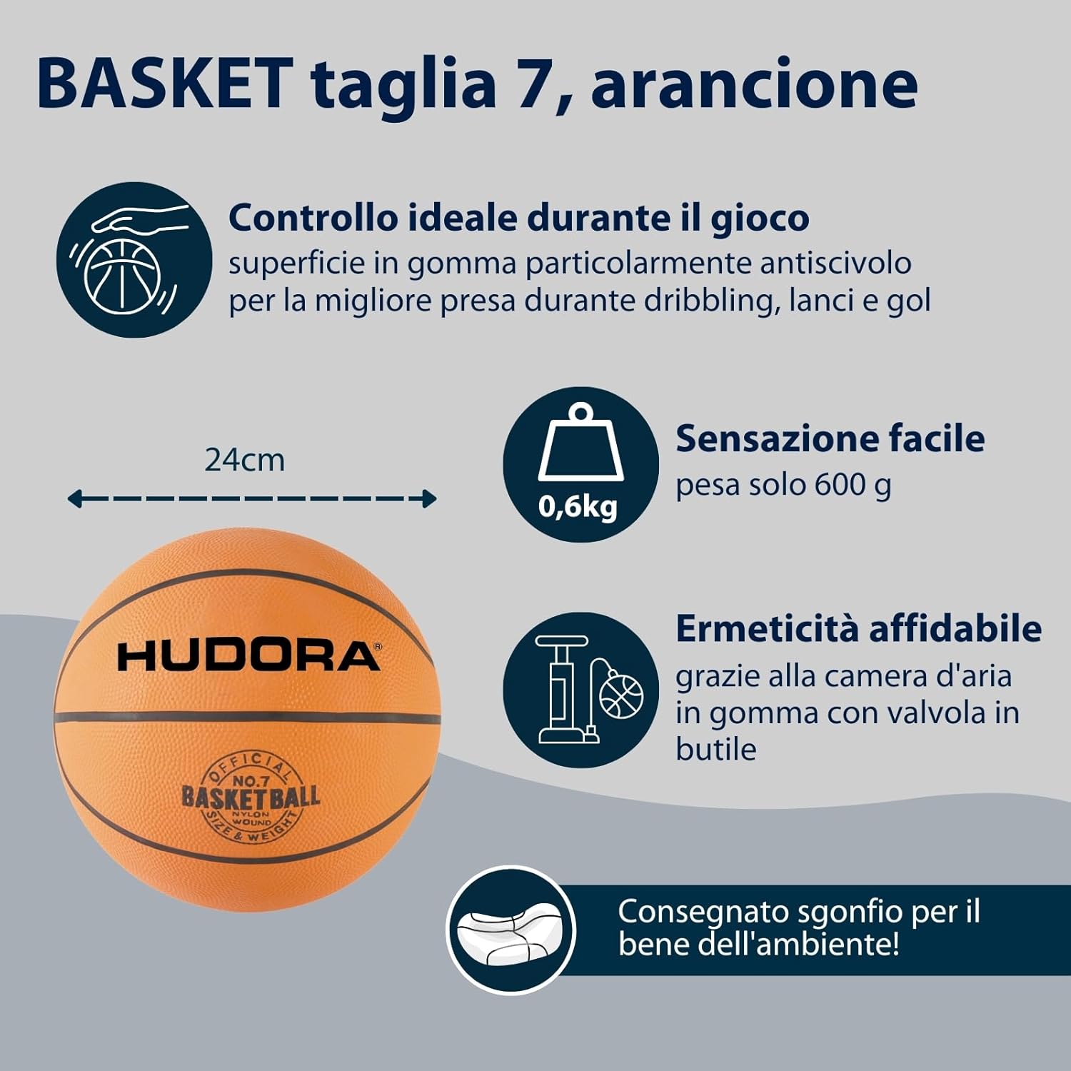 Hudora Set Basketball Slam It - Cesto, Palla e Pompa - immagine 4
