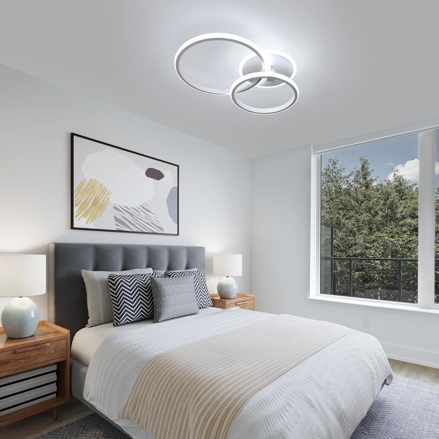 Delipop Plafoniera Led Soffitto Moderna 42W 52cm, Bianca - immagine 2