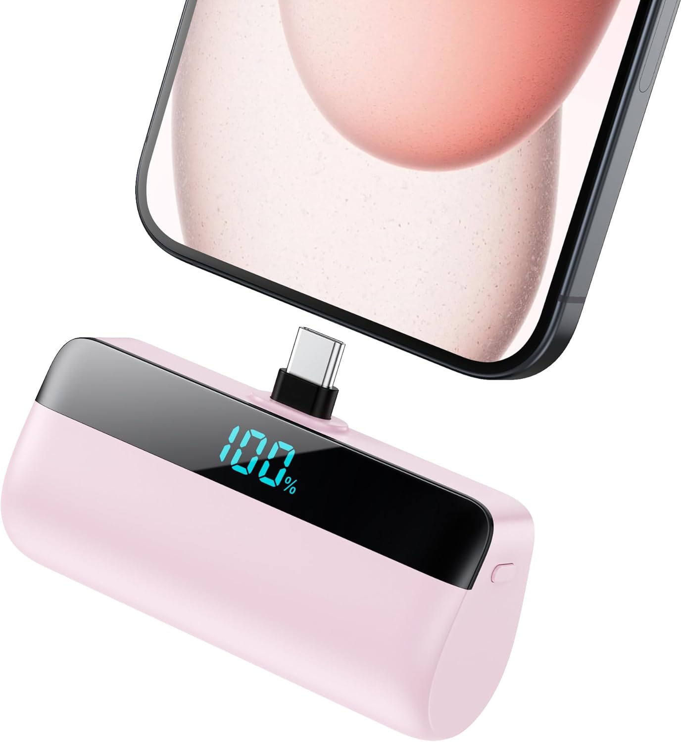 Feob Mini Power Bank USB C 5200mAh per iPhone 16/15, Rosa - immagine 1