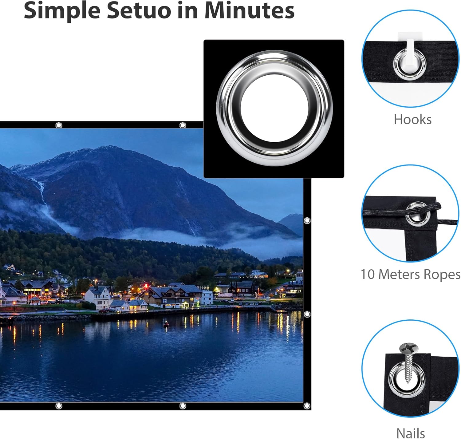 Leorfi Schermo Proiettore Portatile 100 Pollici 4K Full HD - immagine 5