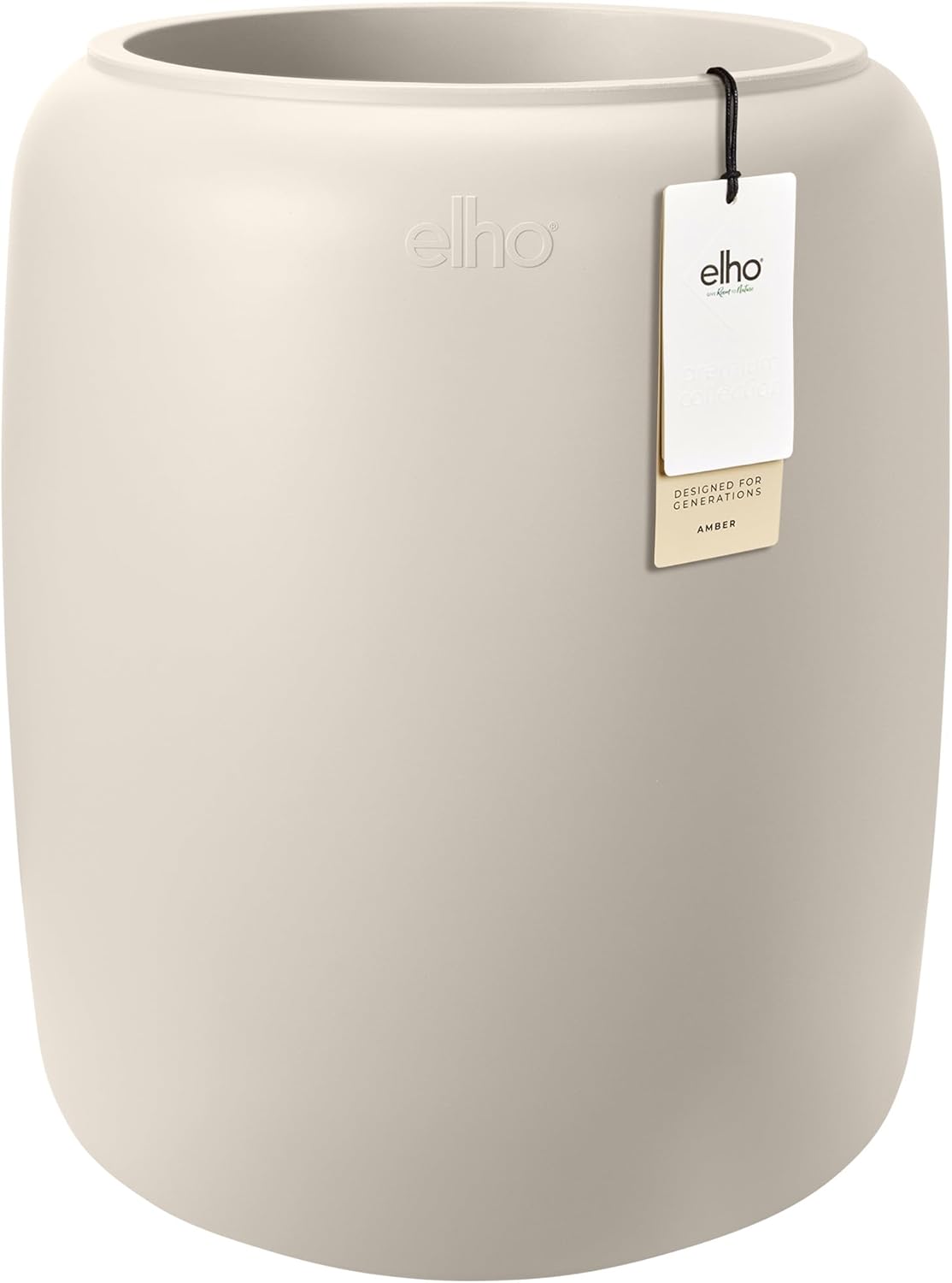 elho Amber Beads Medium 40 - Vaso per Piante, Bianco Lino