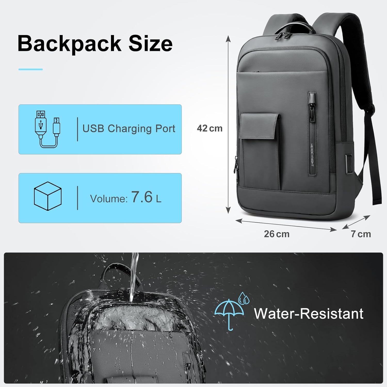 HEROIC KNIGHT Zaini per laptop da uomo - immagine 5