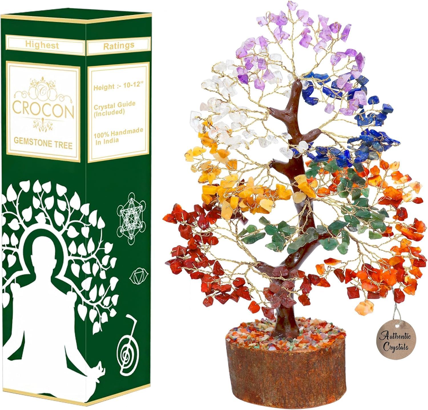 Crocon Seven Chakra - Albero Bonsai in Gemme Naturali 10-12"