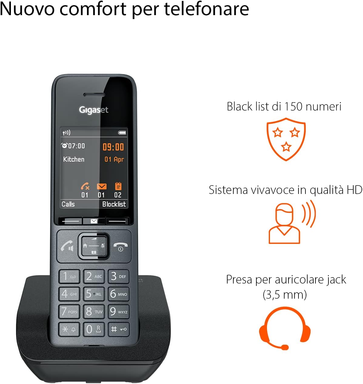 Gigaset COMFORT 520 Duo - Telefoni Cordless, Nero Titanio - immagine 3