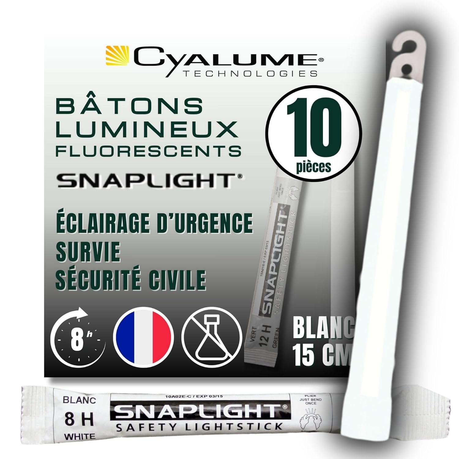 Cyalume Bastoncini Luminosi Bianco SnapLight 15 cm - immagine 1