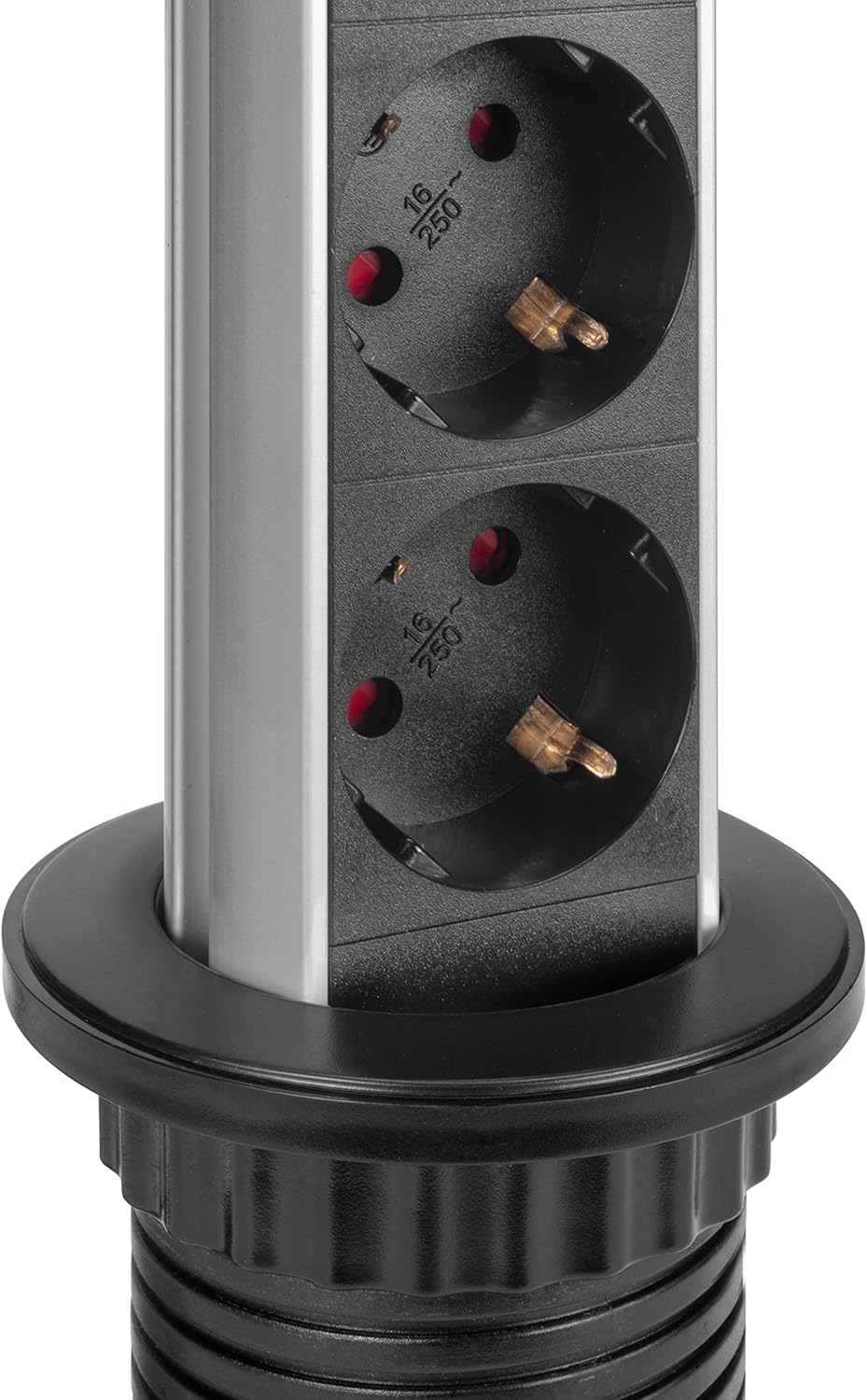 Emuca Blocco Multipresa a Scomparsa con USB, Nero - immagine 3