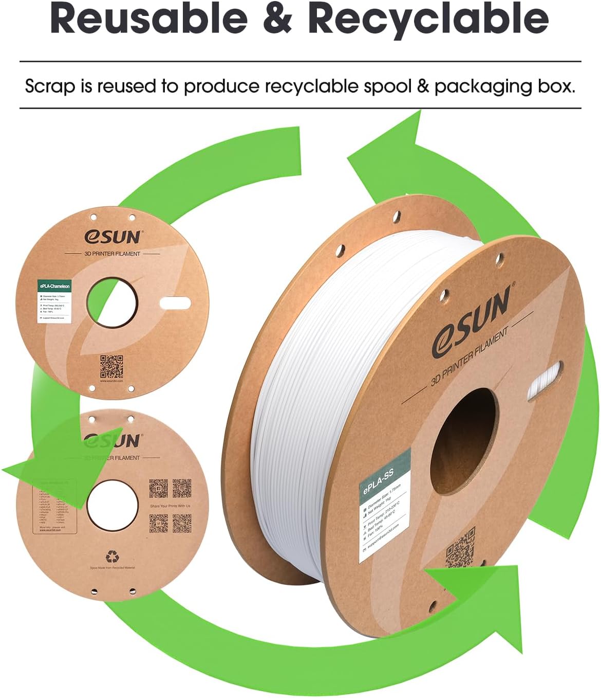 Esun Filamento PLA 1,75 mm per Stampanti 3D 1kg, Grigio - immagine 6