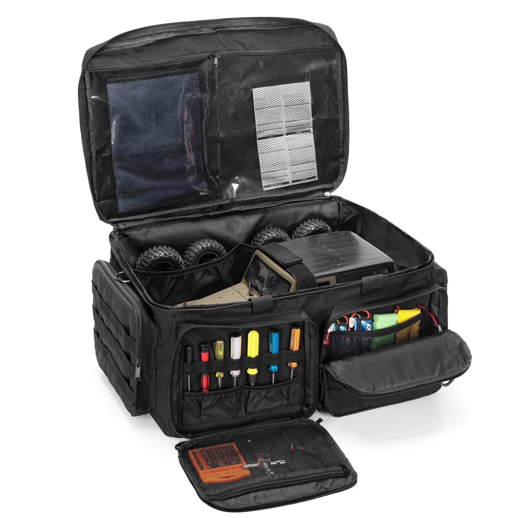 GOBUROS Custodia da Trasporto RC per Auto 1/8 e 1/10, Nero