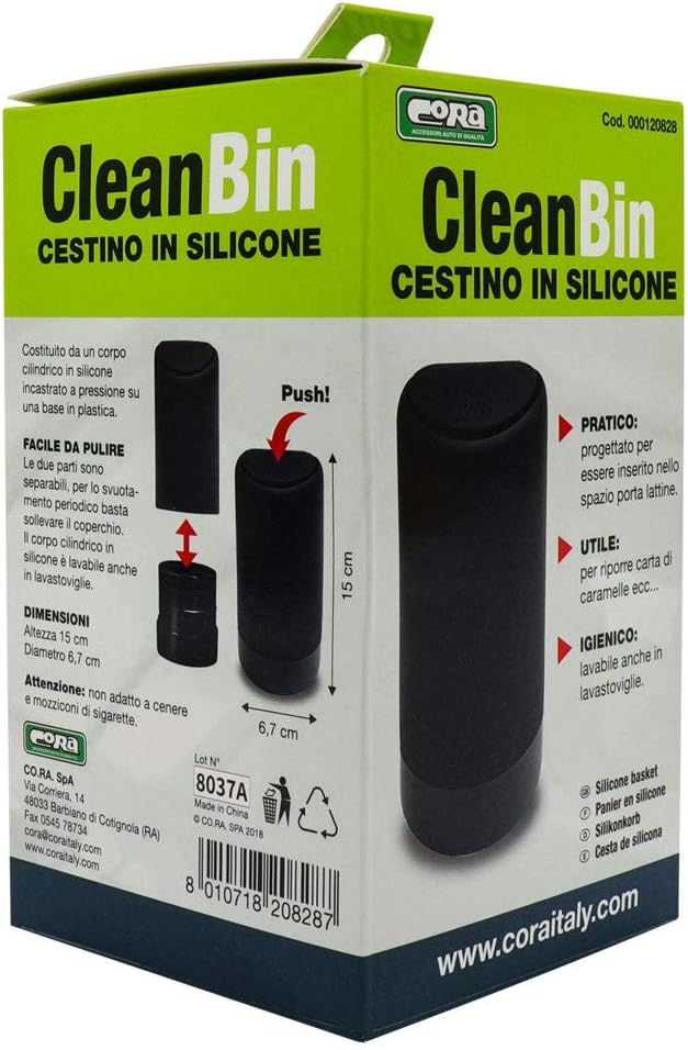CORA Clean BIN Mini Cestino per Auto in Silicone - immagine 5