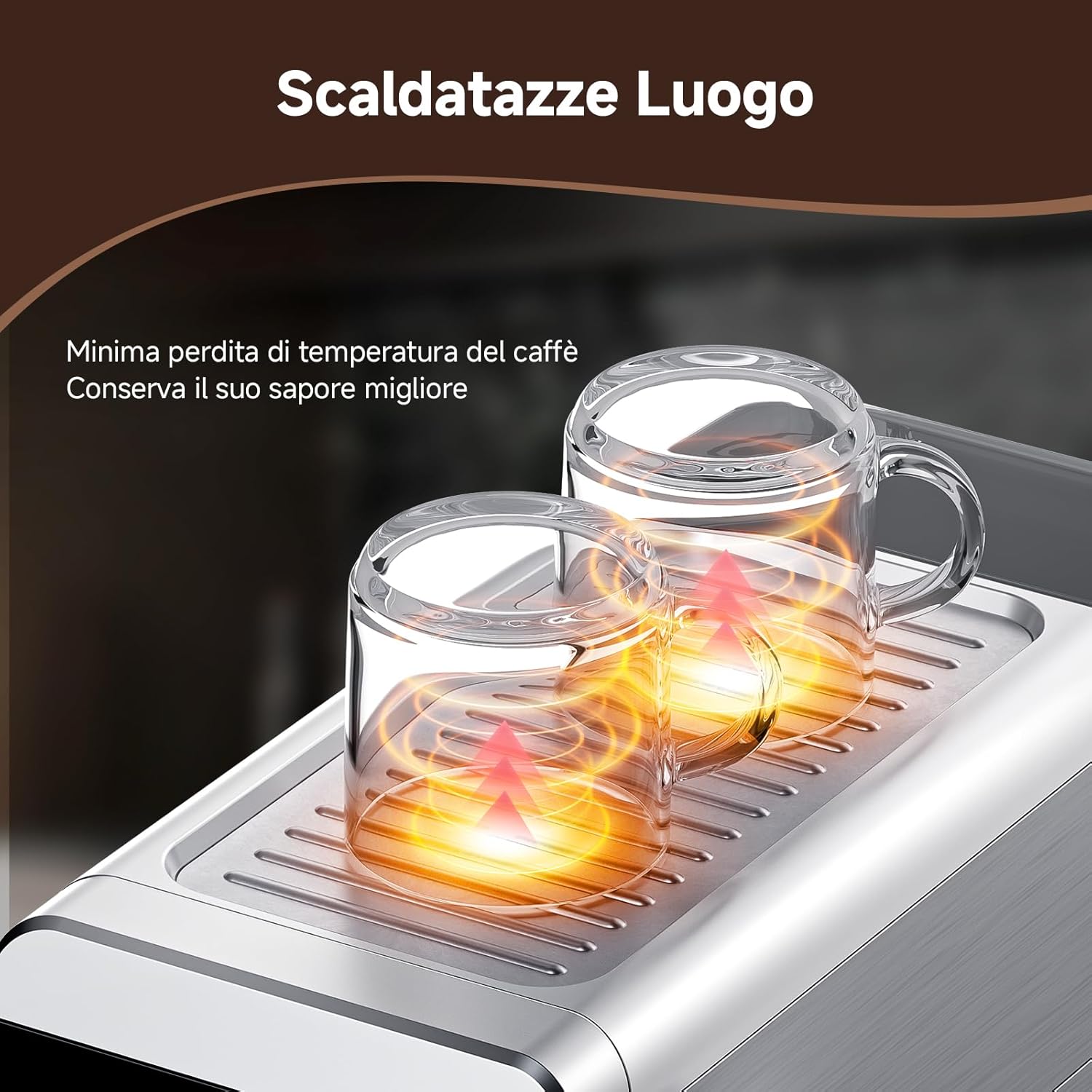 Amzchef Macchina Caffè Espresso 20 Bar 1350W - immagine 6