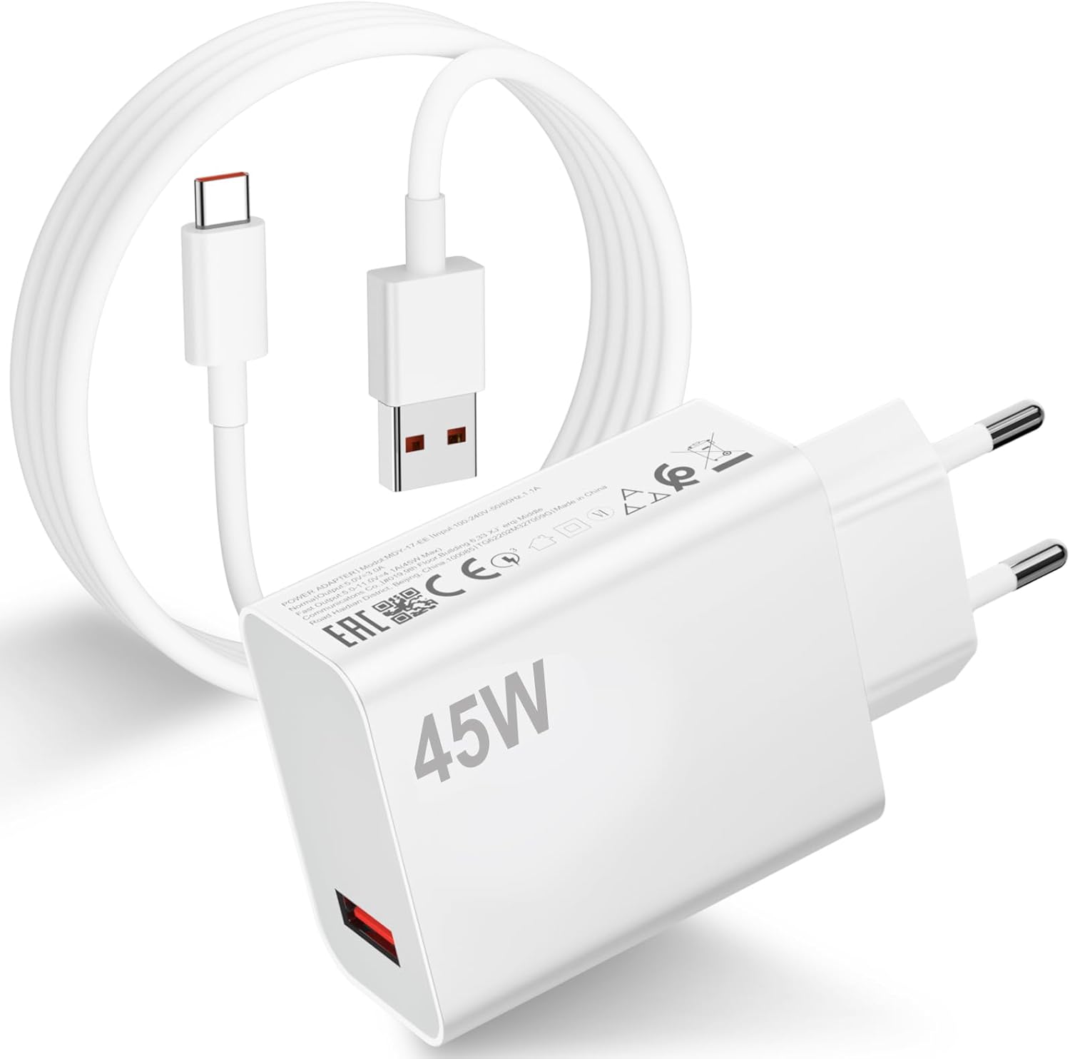 Caricabatterie 45W Turbo con Cavo USB C 1M per Xiaomi - immagine 1