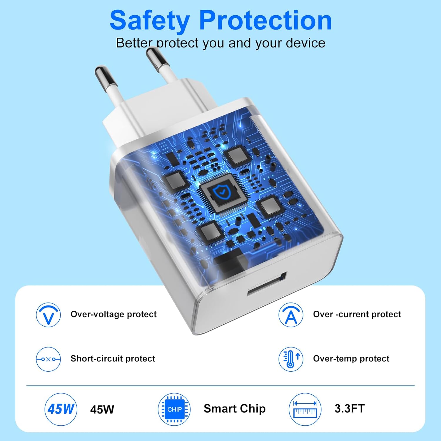 Caricabatterie 45W Turbo con Cavo USB C 1M per Xiaomi - immagine 4