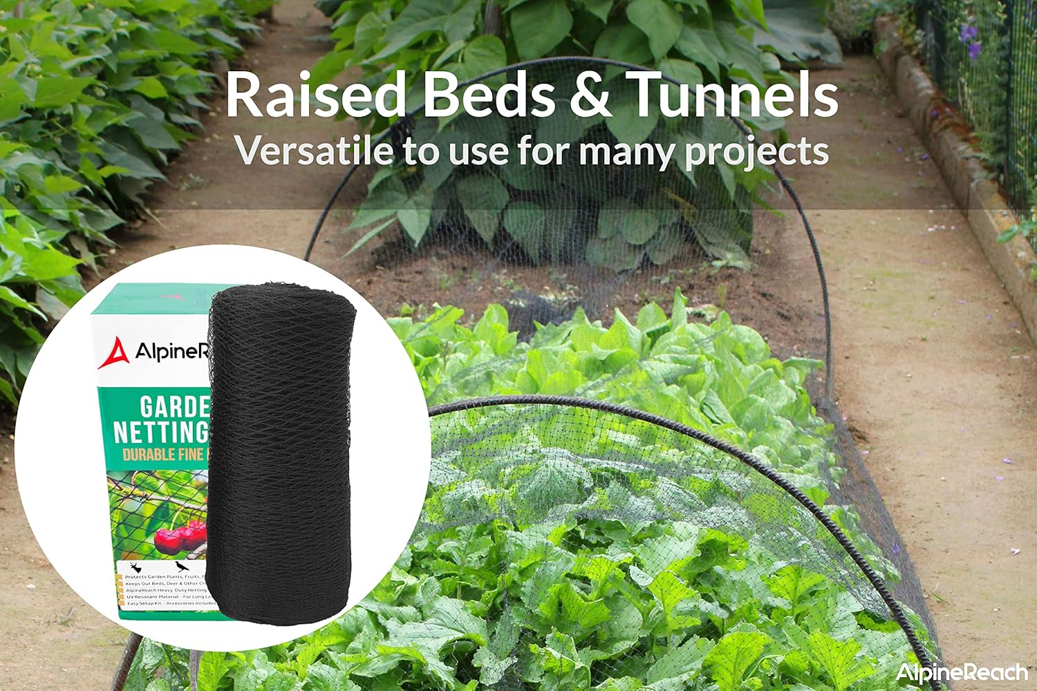 Alpinereach Rete da giardino 2m x 30m, Nera - immagine 4