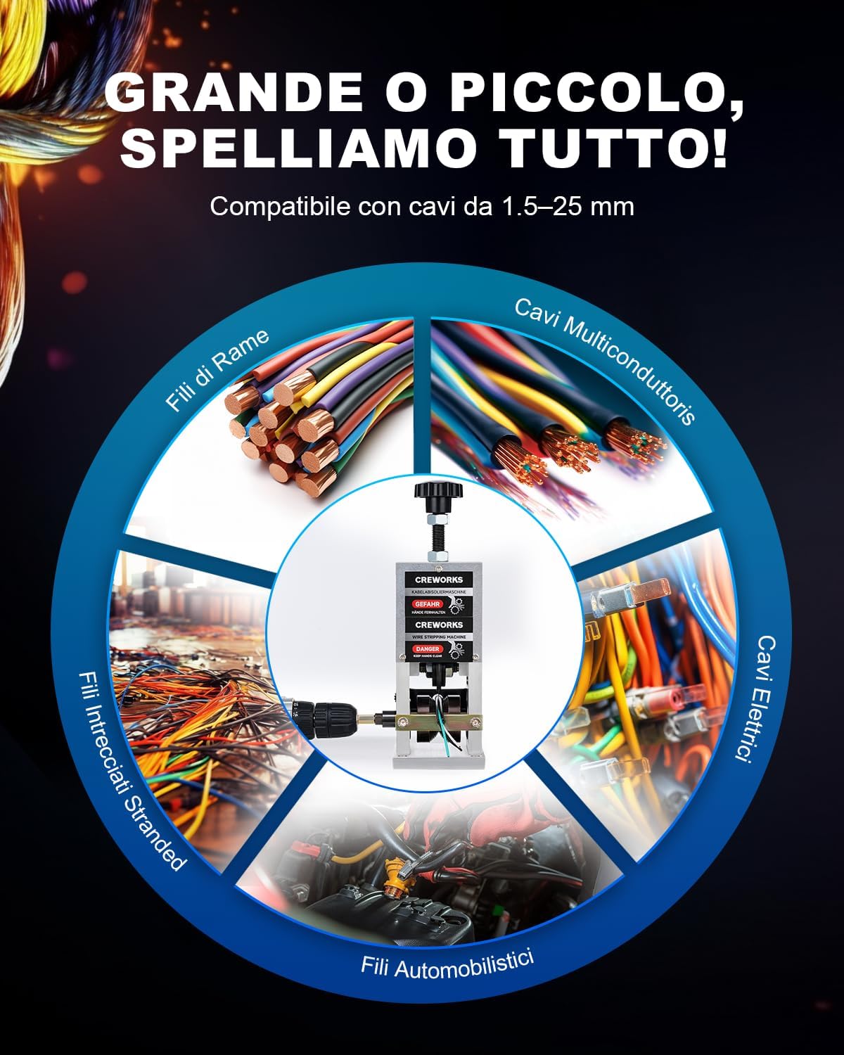 Creworks Macchina Spellacavi Manuale Professionale - immagine 6