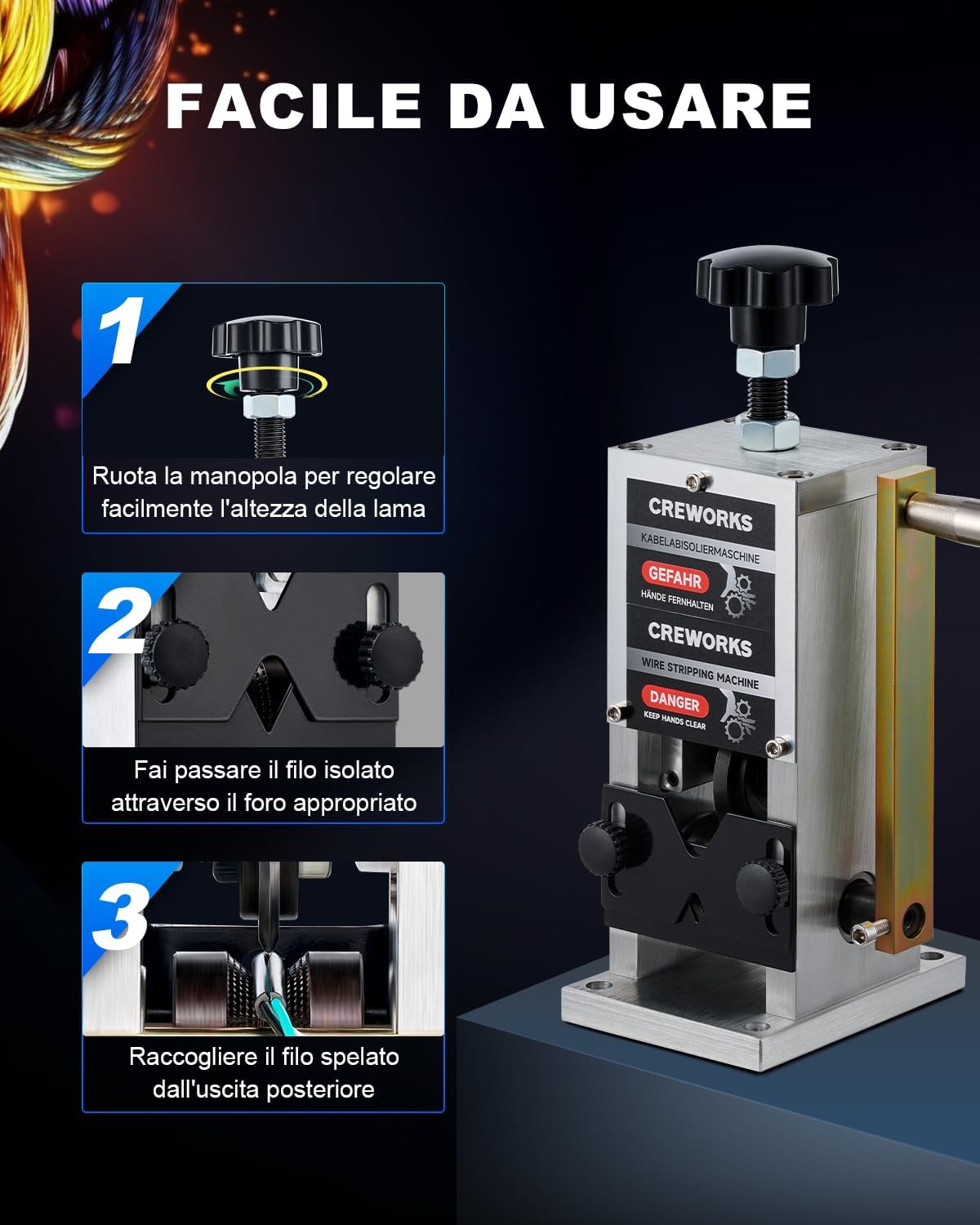 Creworks Macchina Spellacavi Manuale Professionale - immagine 7
