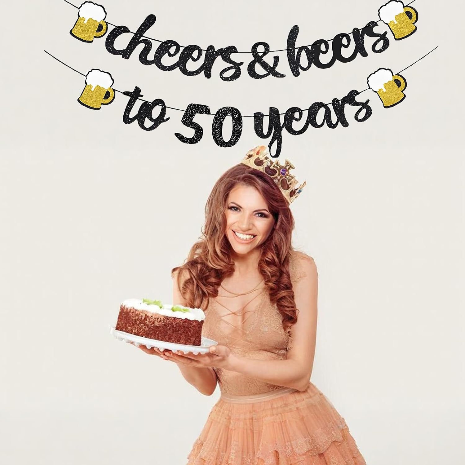 Decorazione 50° Compleanno Nera e Oro con Glitter - immagine 5