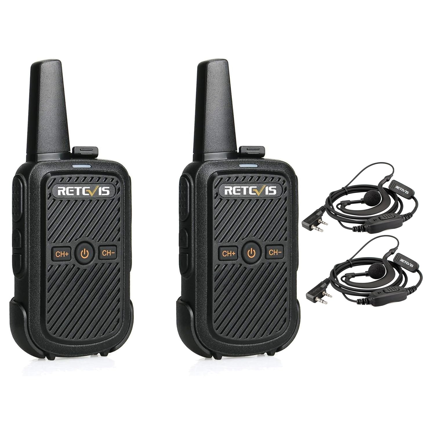 Retevis RT15 Walkie Talkie Professionali con 2 Pin Forma a G Auricolare Cuffie Compatibile con RT15, Walkie-Talkie Portatile per Campeggio, All'aperto (2 Pezzi)