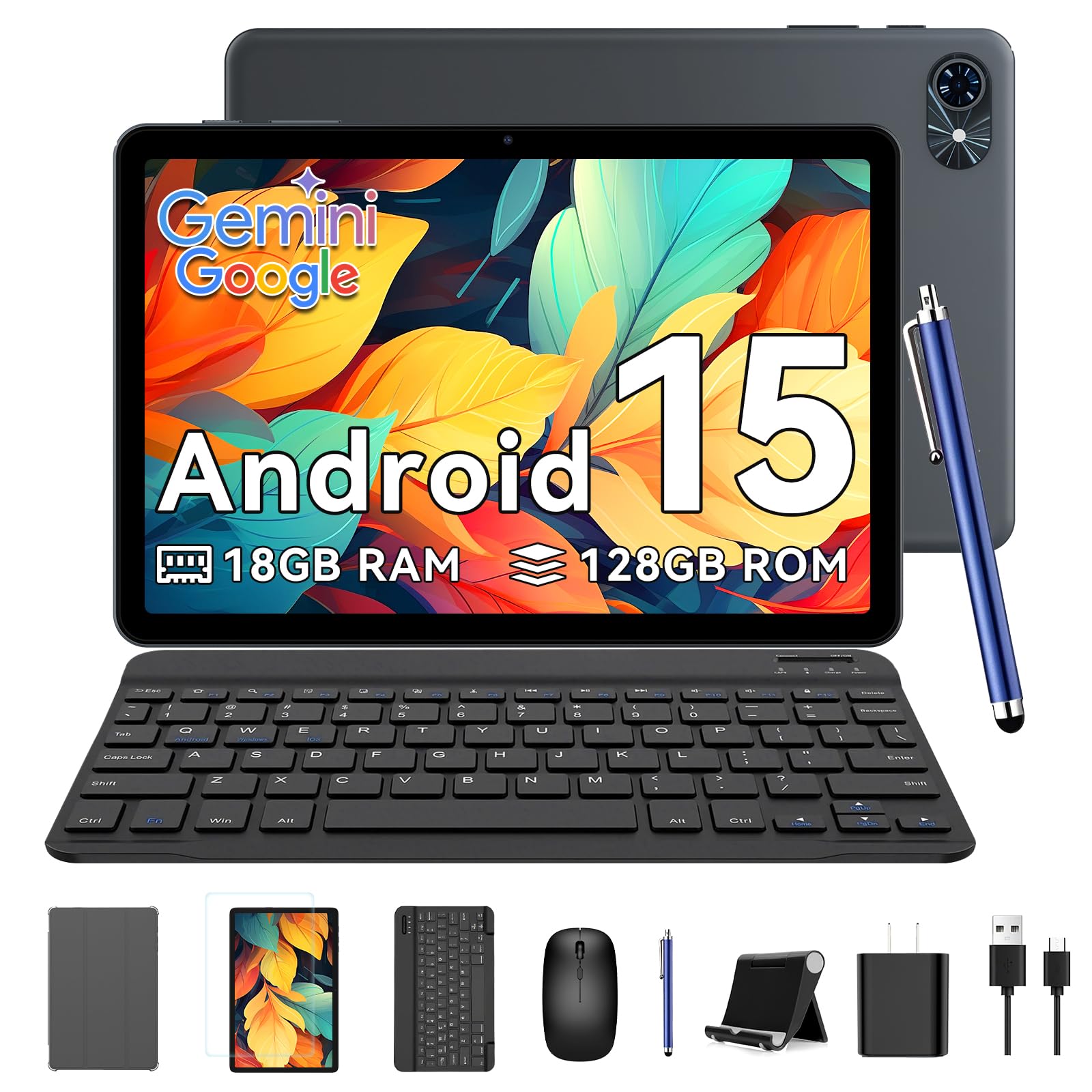 Tabwee T80 Android 15 Tablet con Tastiera 10"