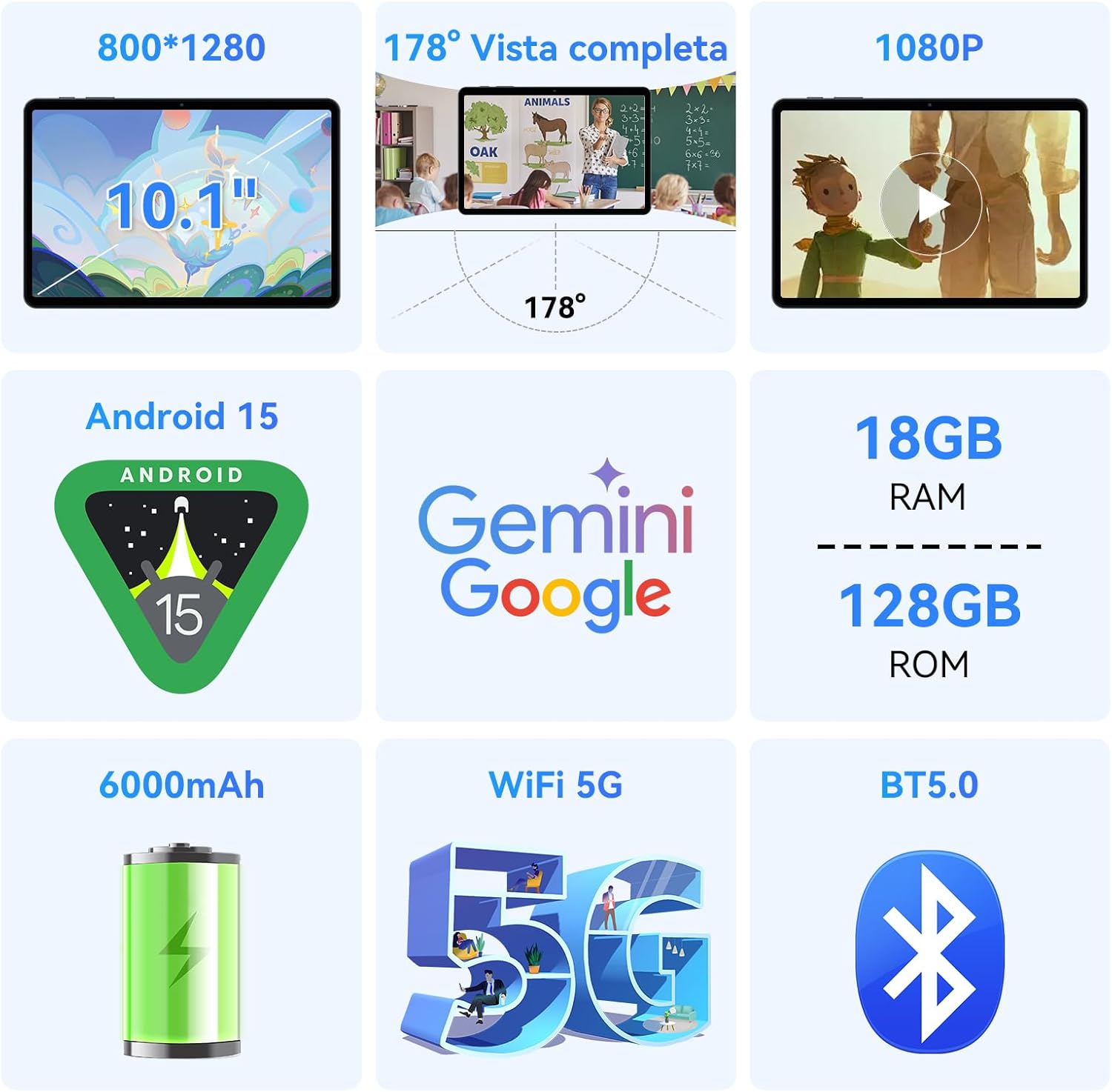 Tabwee T80 Android 15 Tablet con Tastiera 10" - immagine 2