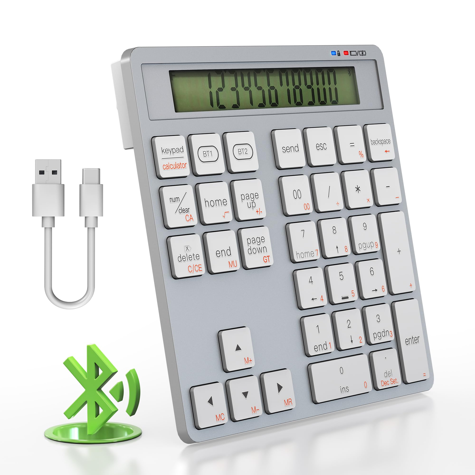 Rytaki Pro Tastierino Numerico Wireless con Calcolatrice