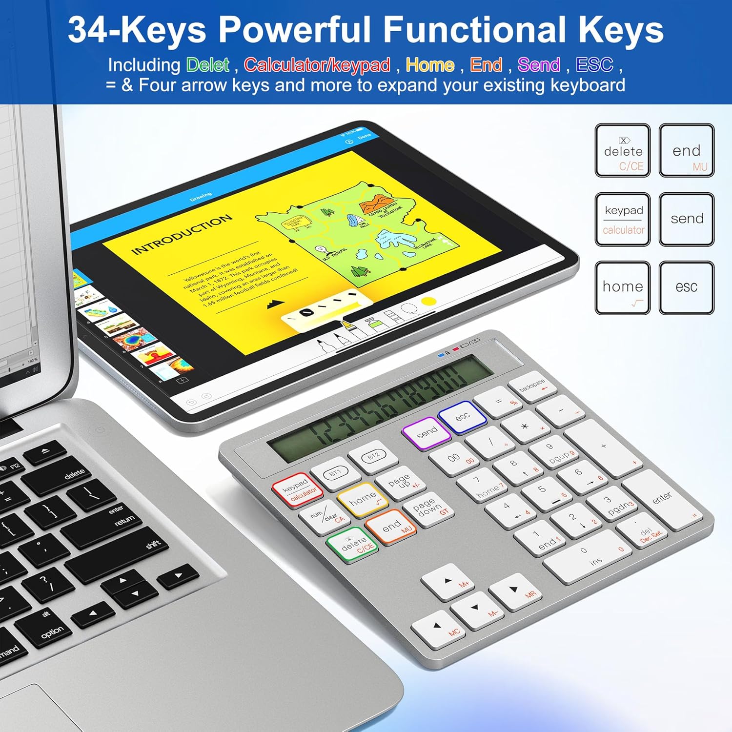 Rytaki Pro Tastierino Numerico Wireless con Calcolatrice - immagine 3