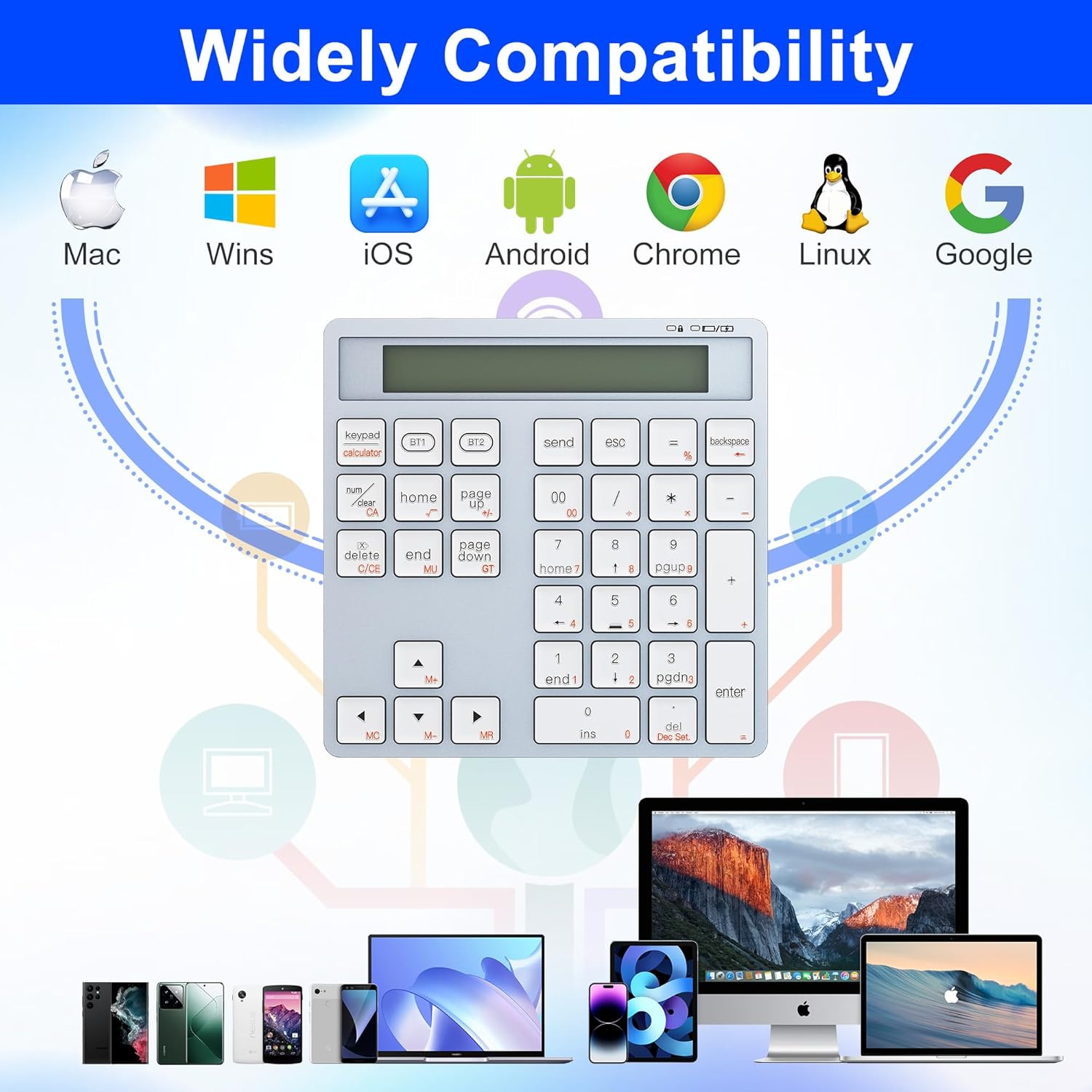 Rytaki Pro Tastierino Numerico Wireless con Calcolatrice - immagine 5