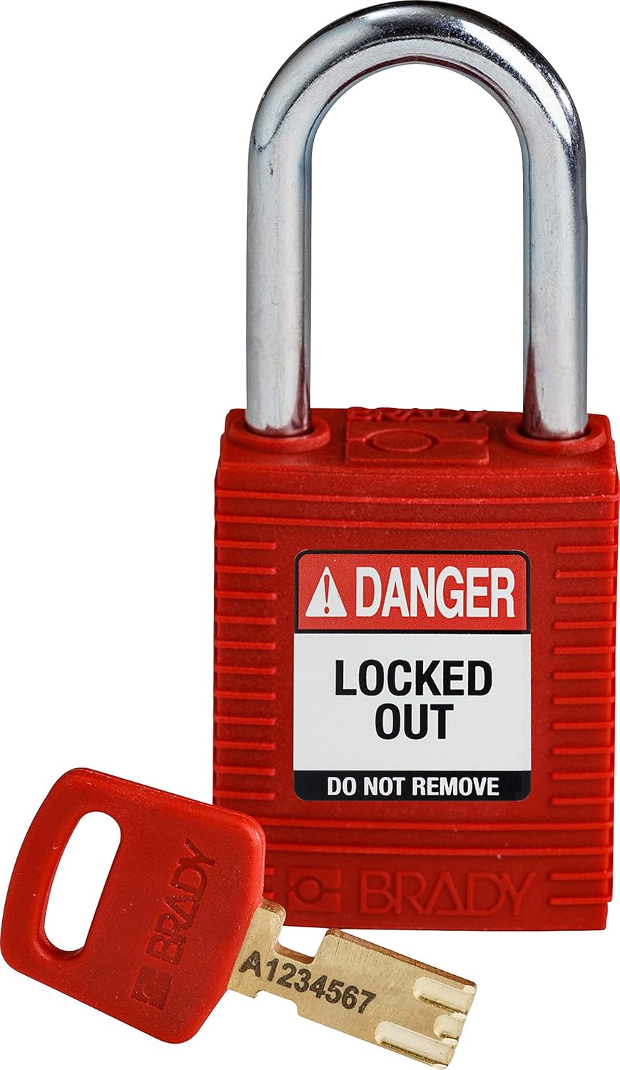 Lucchetto Safekey in Nylon, 38mm x 84mm x 19mm, Rosso