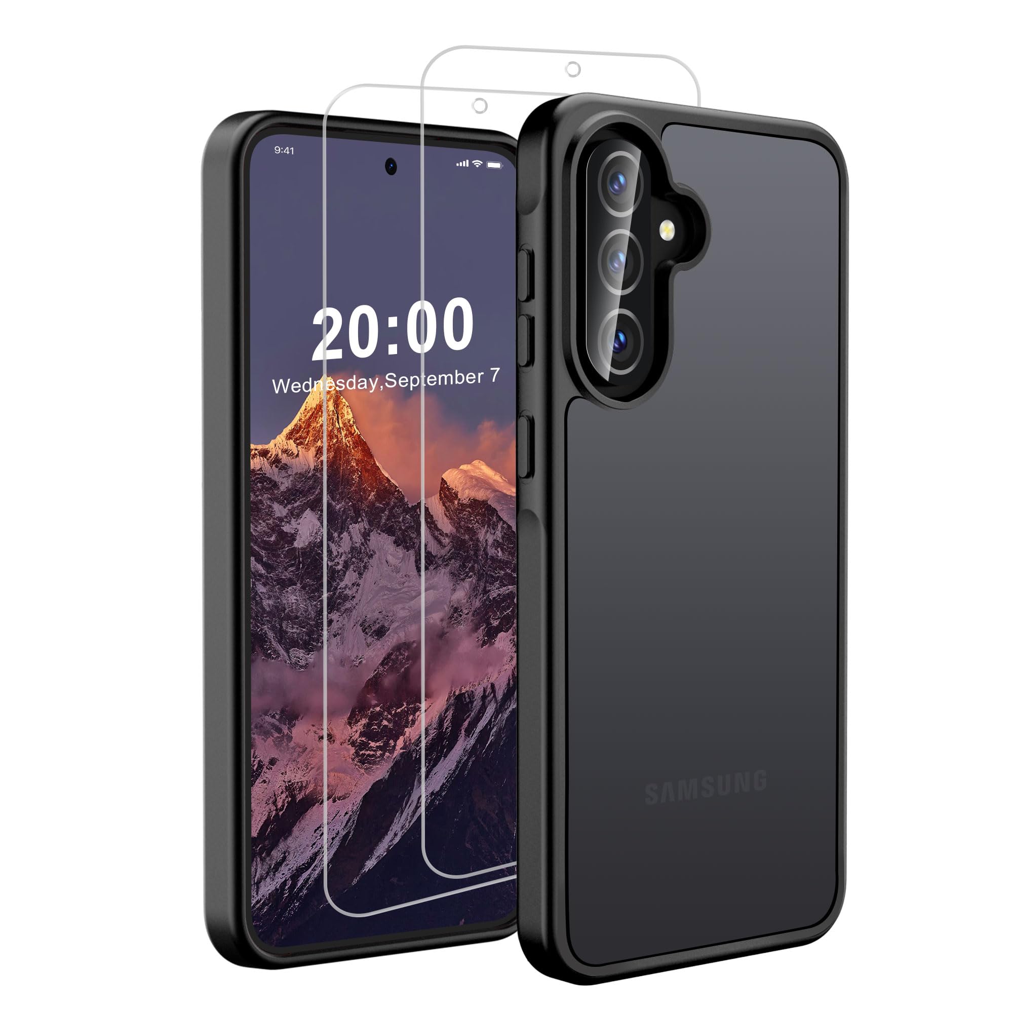 Qhohq Cover Opaca per Samsung Galaxy A56/A36 5G, Nero