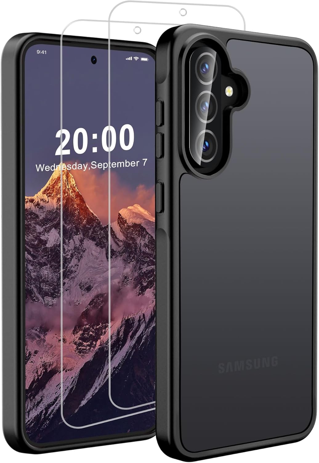 Qhohq Cover Opaca per Samsung Galaxy A56/A36 5G, Nero - immagine 1