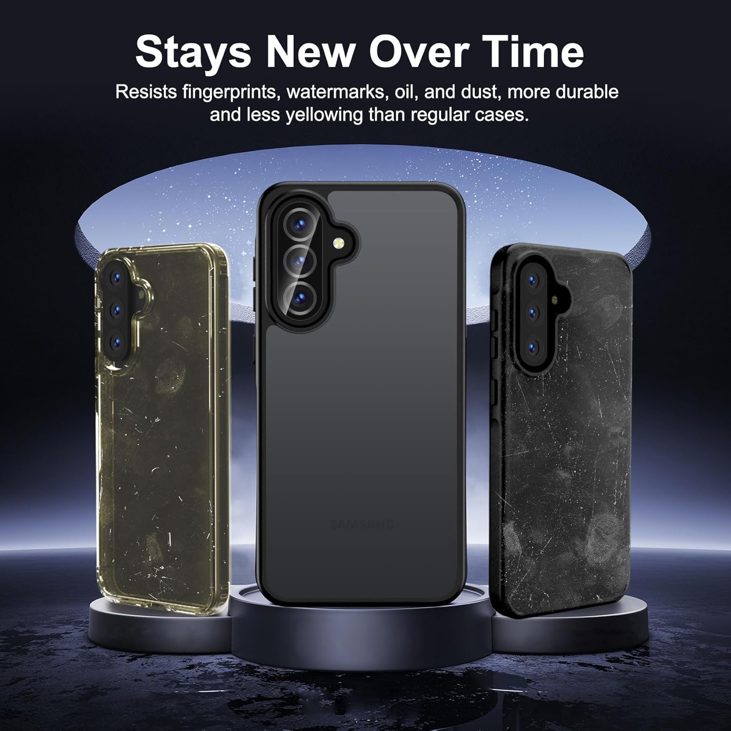 Qhohq Cover Opaca per Samsung Galaxy A56/A36 5G, Nero - immagine 3