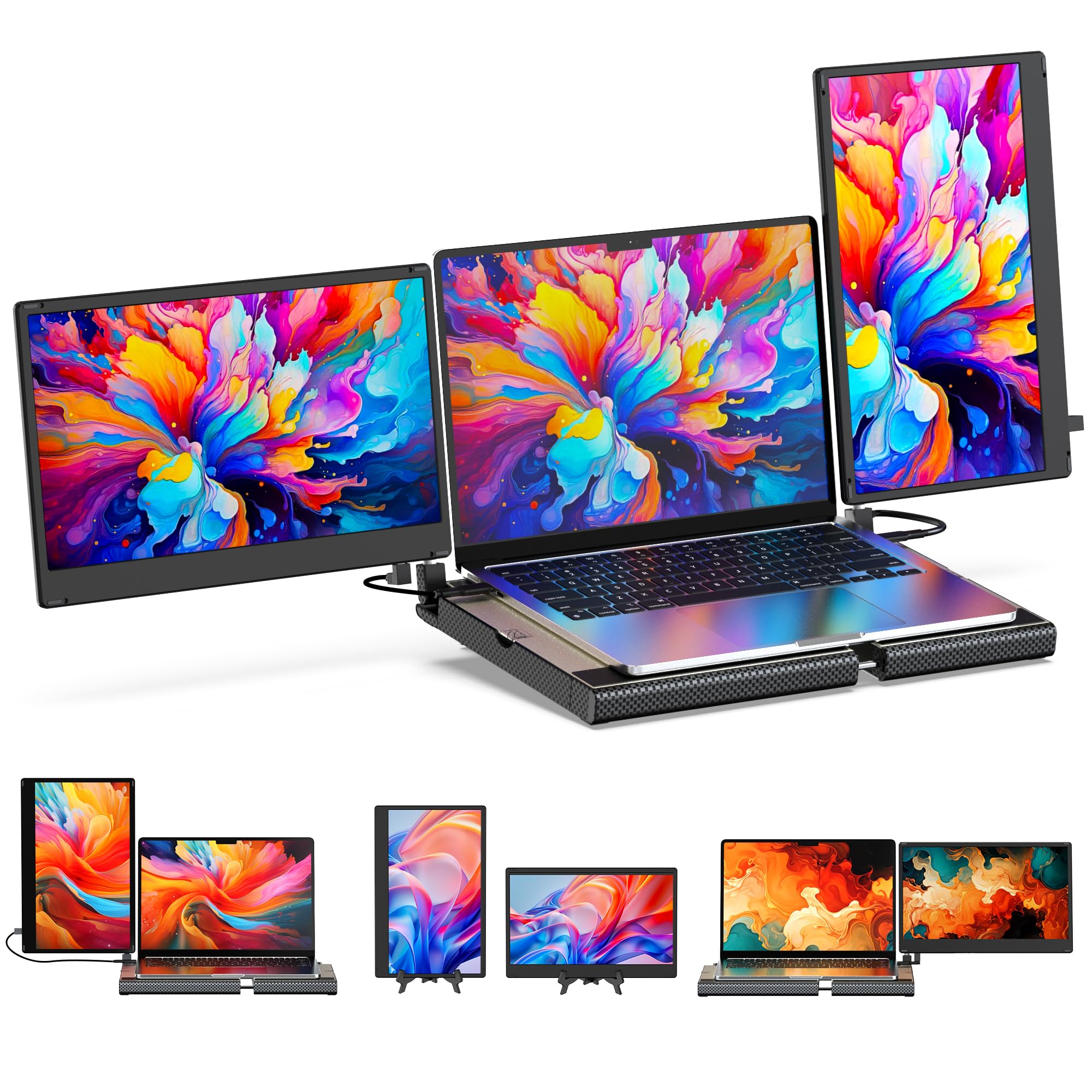 Smiseacow Monitor Portatile Triplo F3 14 pollici IPS FHD