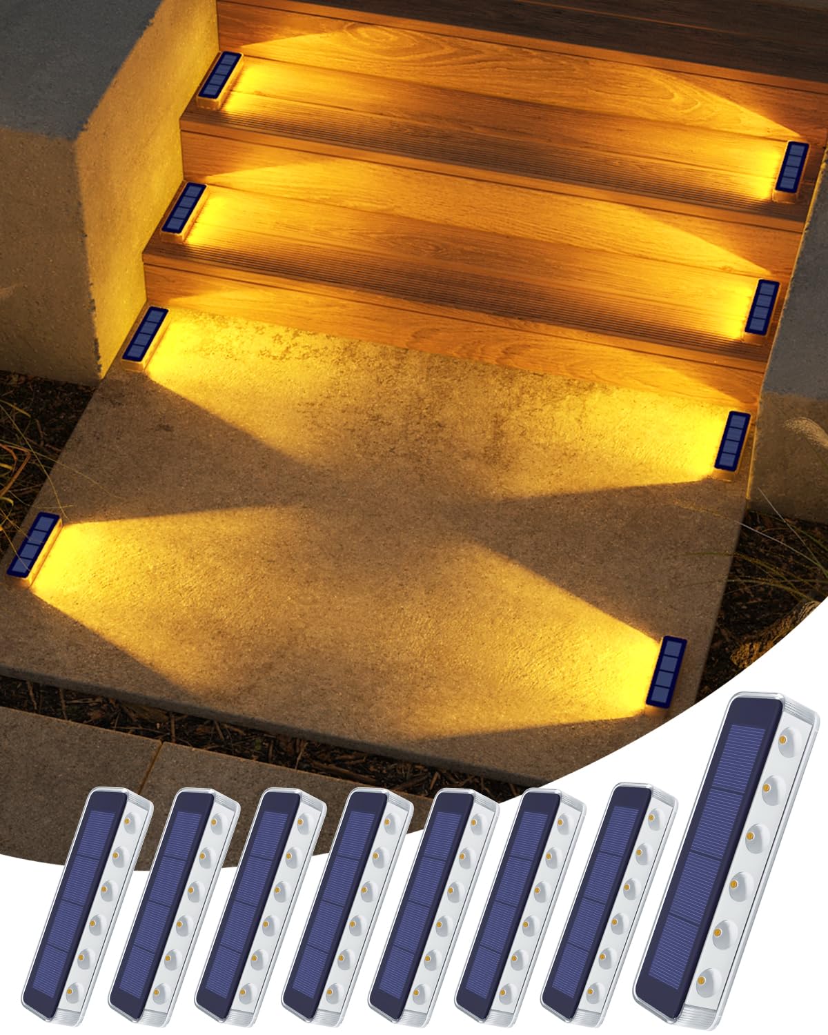 Detarzinled 8 Pezzi Luci Solari Esterno IP68